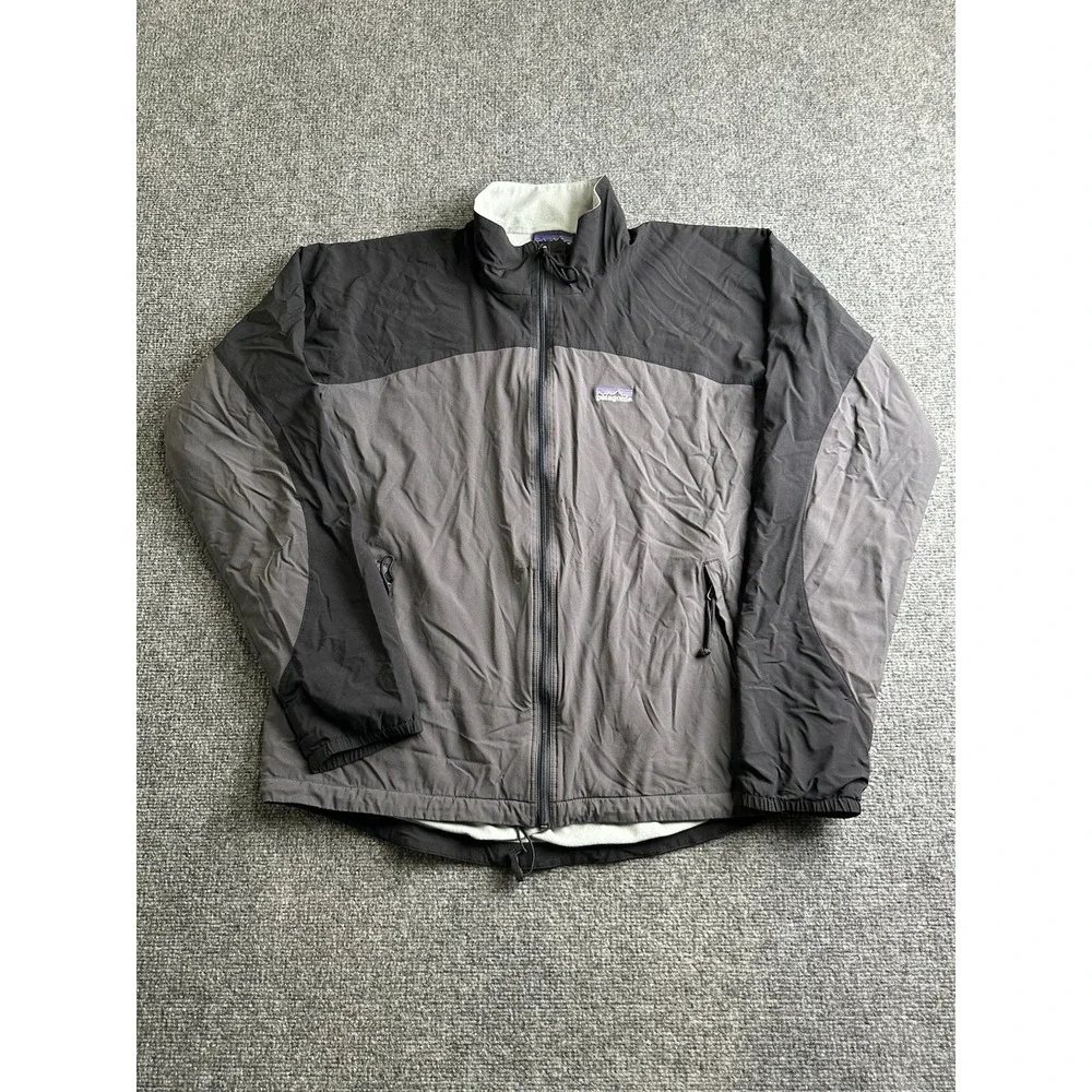 Mens Patagonia Stretch Zephur Full Zip Jacket Gray Black, Size L